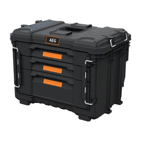 AEG QUICKSTACK 2.0 3 Drawer Toolbox with Removable Dividers, Stackable Storage