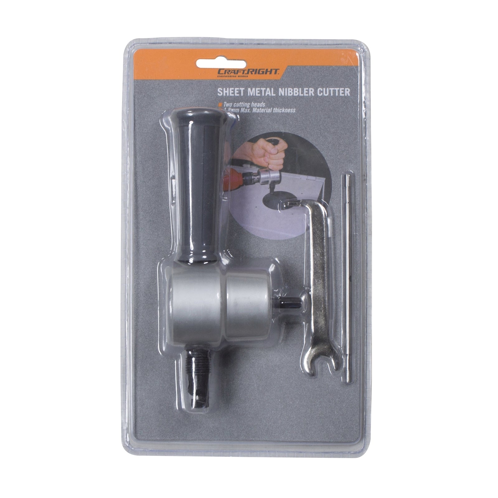 Craftright Sheet Metal Nibbler Cutter - Cuts Steel up to 1.8mm, Drill Attachment