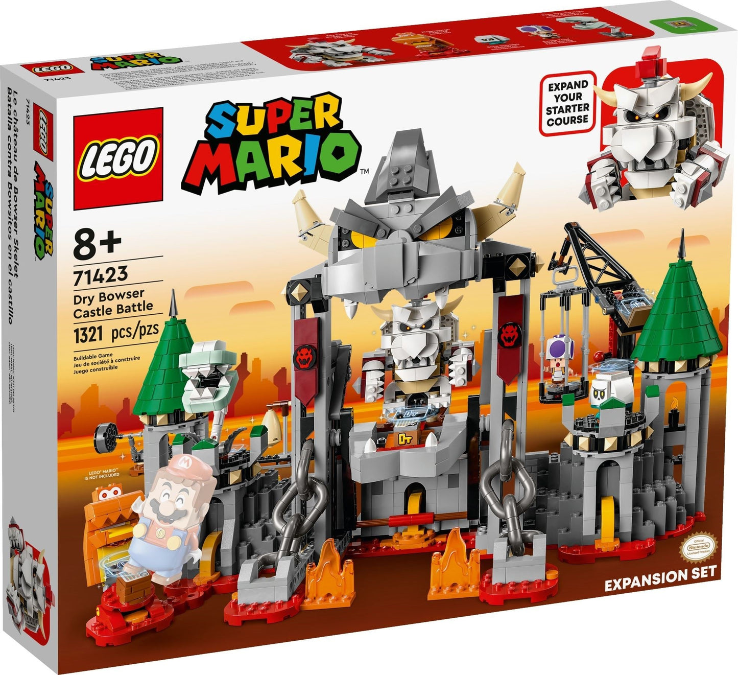 LEGO Super Mario Series 71423 Dry Bowser Castle Battle Expansion Set- Auzzi Store
