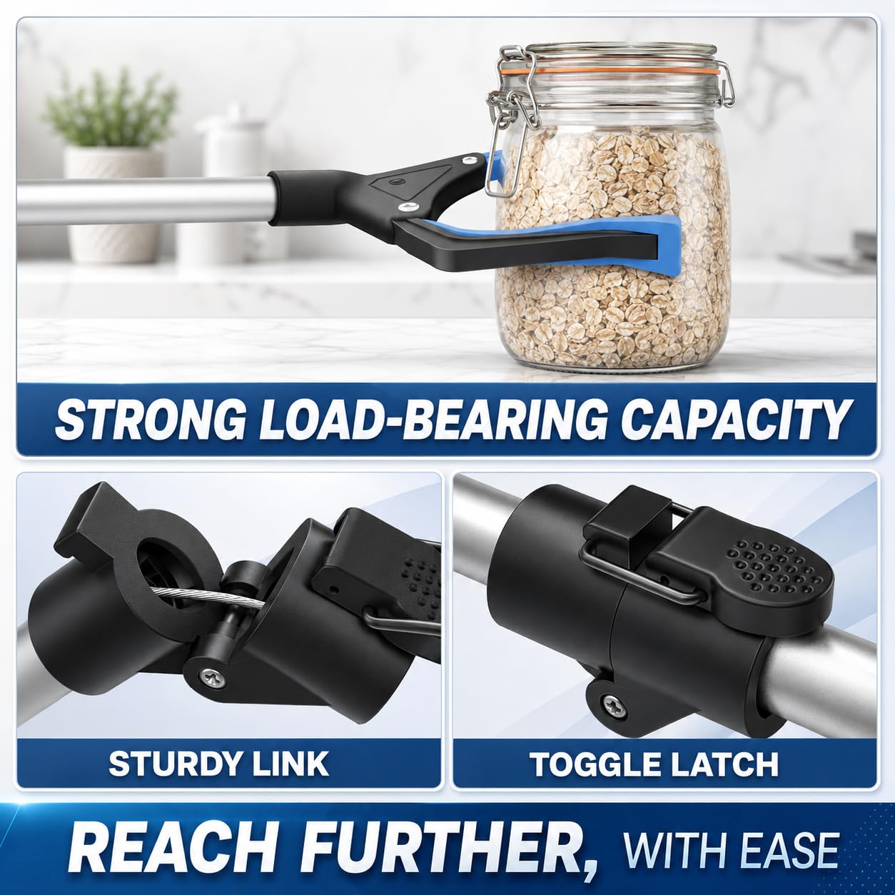Foldable Grabber Reacher Tool 32" - 2 Pack