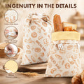 Beeswax Linen Bread Bag - Reusable, Freezer Friendly