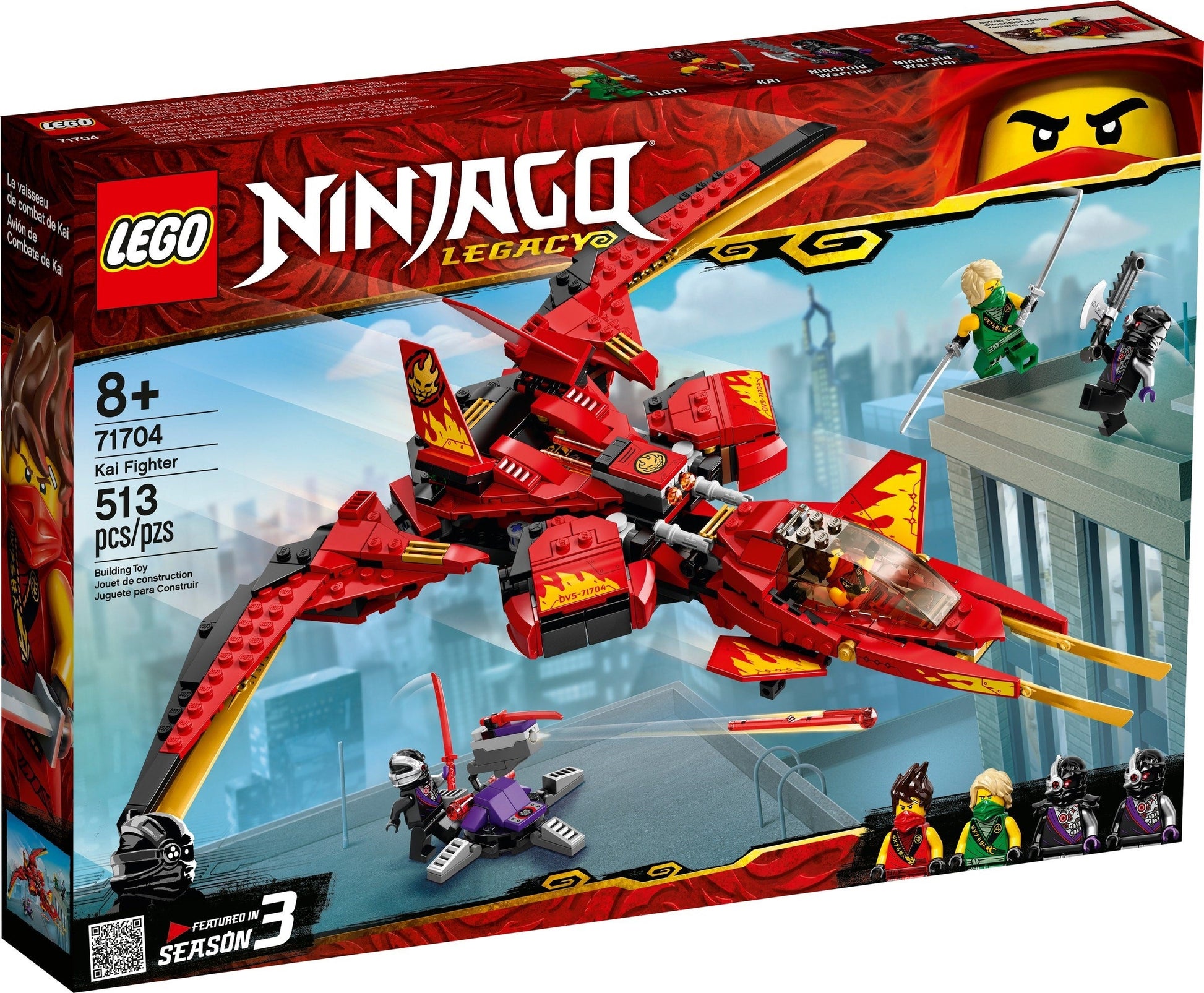 LEGO NINJAGO 71704 Legacy Kai Fighter Toy Jet Playset w/ Nindroid Action Figures- Auzzi Store