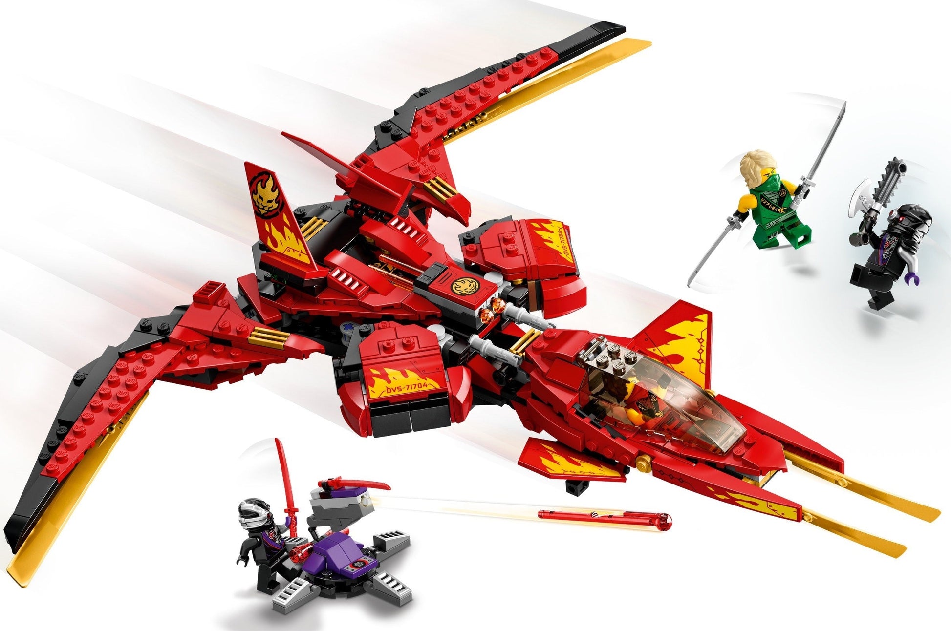 LEGO NINJAGO 71704 Legacy Kai Fighter Toy Jet Playset w/ Nindroid Action Figures- Auzzi Store