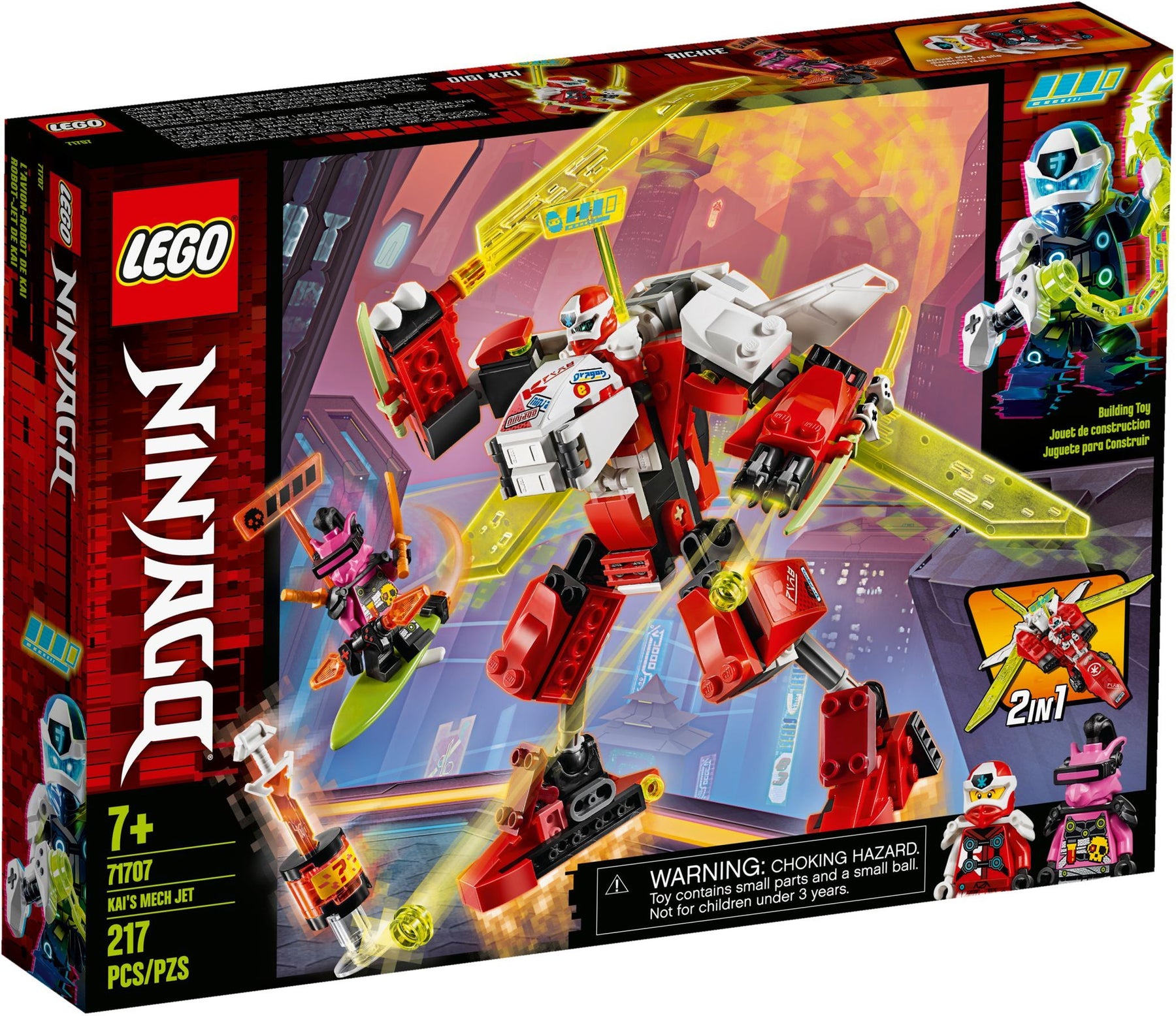 LEGO 71707 Kai's Mech Jet Plane & Ninja Mech - 2in1 Toy - SuperSaverAU - view 1