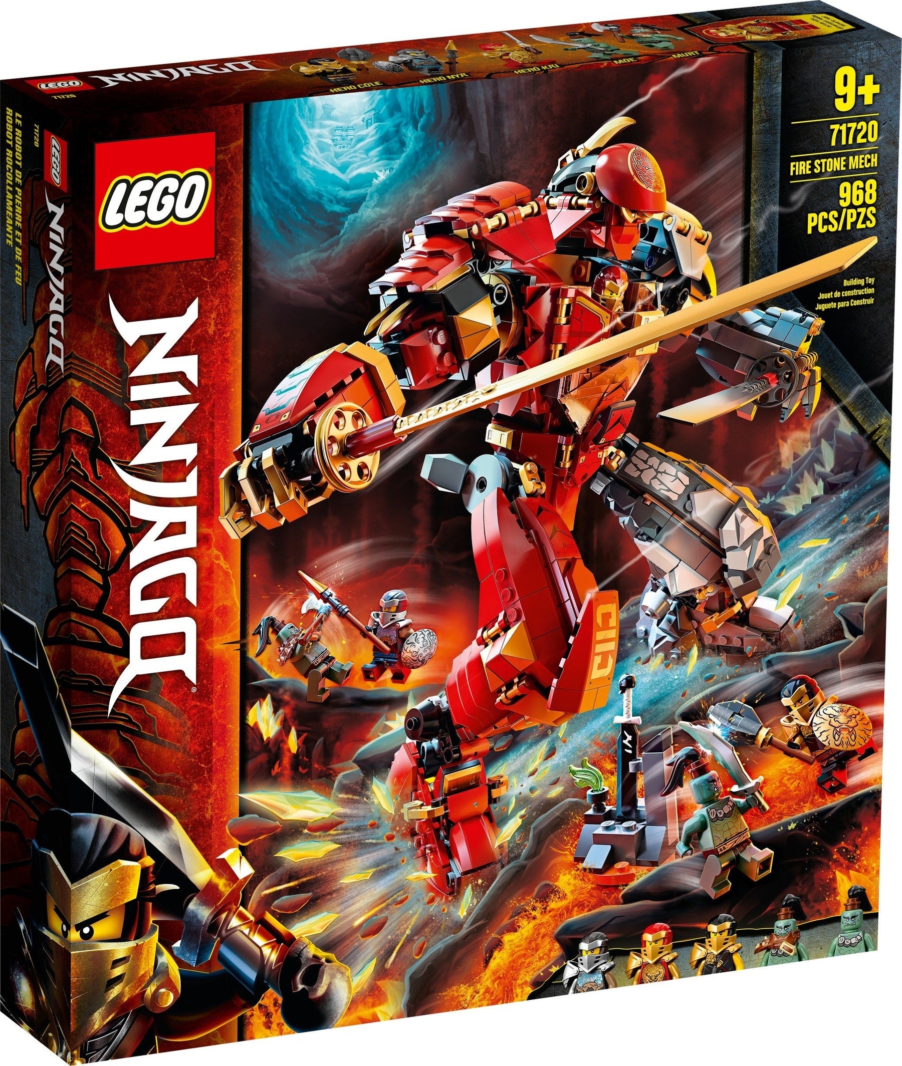 LEGO 71720 Fire Stone Mech Ninja Toy with 5 Minifigures - SuperSaverAU - view 1