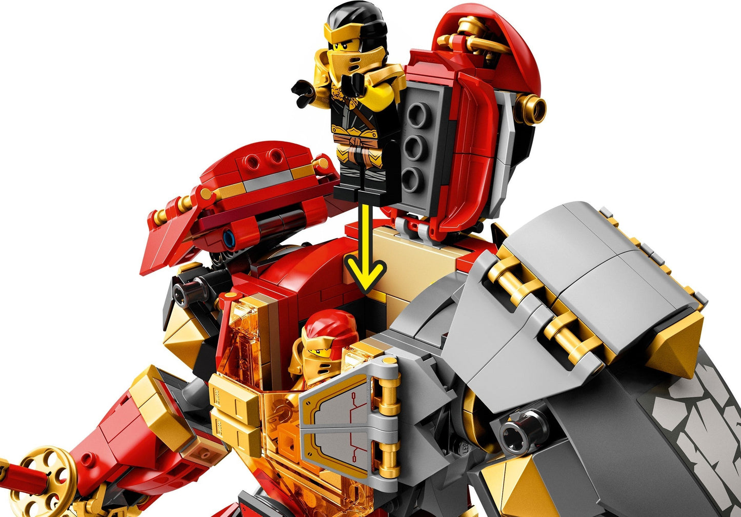LEGO 71720 Fire Stone Mech Ninja Toy with 5 Minifigures