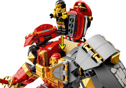 LEGO 71720 Fire Stone Mech Ninja Toy with 5 Minifigures