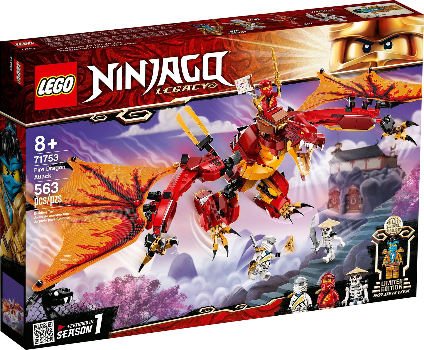 Lego 71753 NINJAGO Fire Dragon Attack Legacy Kai, Zane