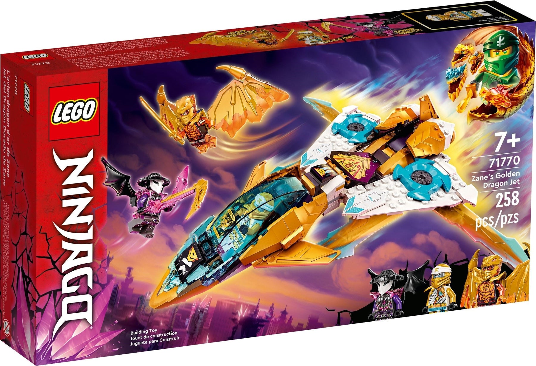 LEGO 71770 Zane's Golden Dragon Jet NINJAGO Set - SuperSaverAU - view 1