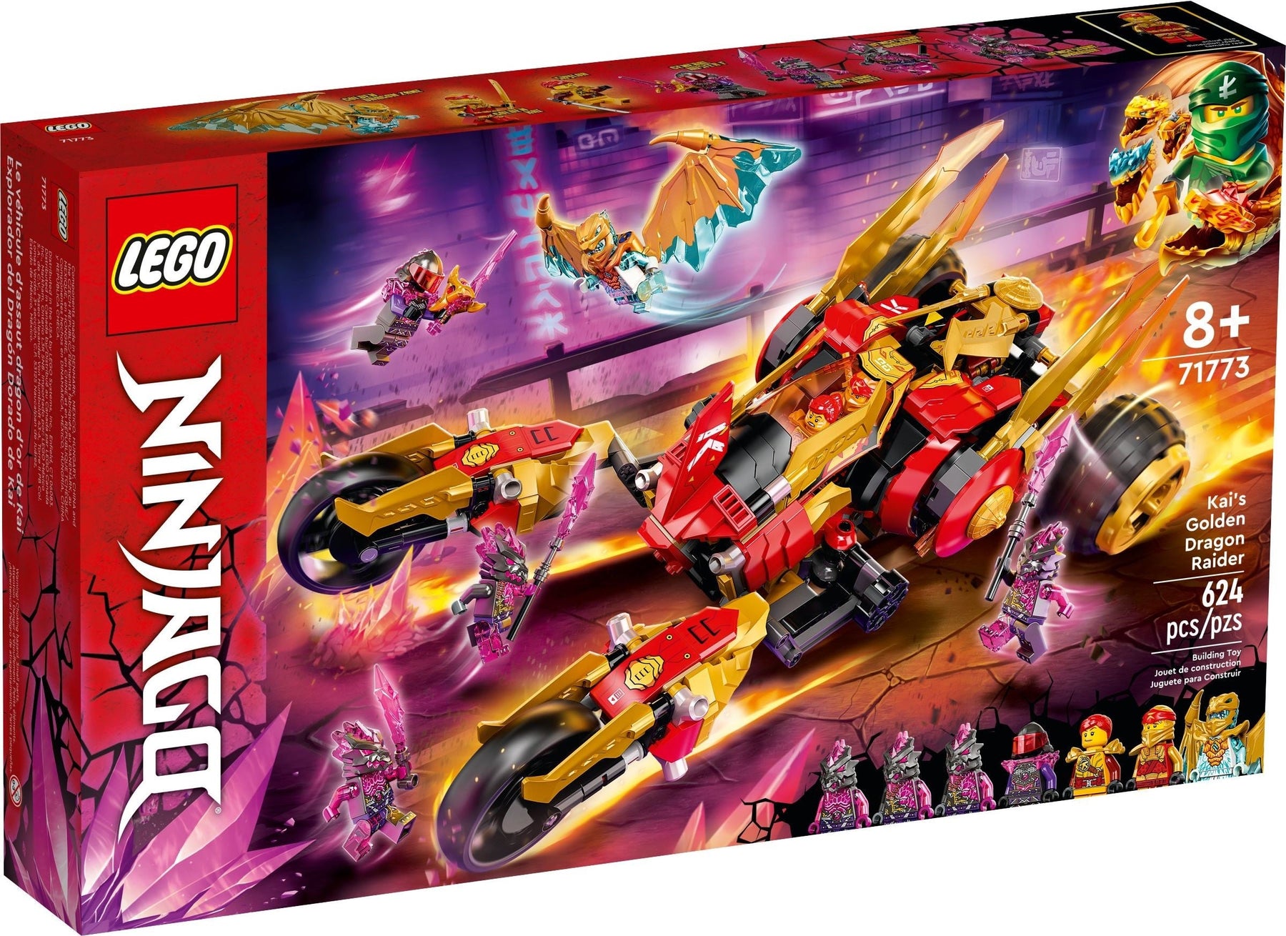 LEGO NINJAGO Kai Golden Dragon Raider SET 71773 - SuperSaverAU - view 1