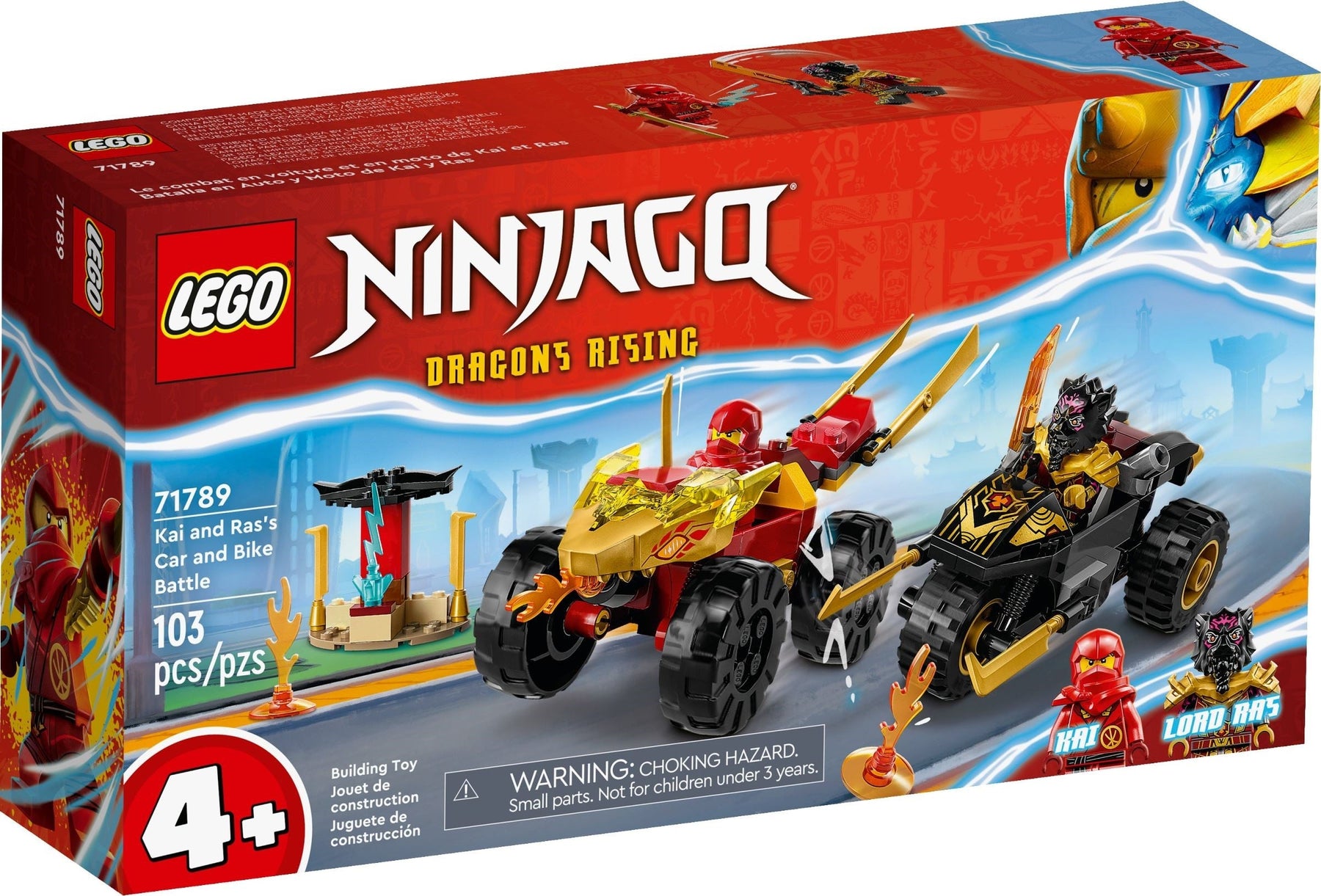 LEGO 71789 Kai and Ras’s Car and Bike Battle – NINJAGO Action Set - SuperSaverAU - view 1