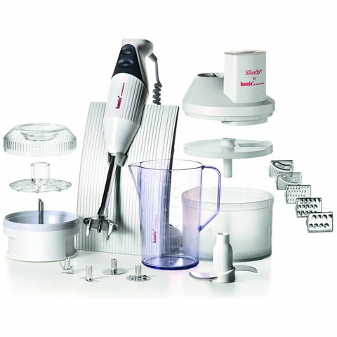 Bamix SwissLine Superbox immersion blender 200W - Light Grey - Mincing blade, 1L jug, SliceSy - 76095