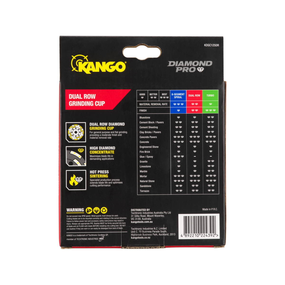 Kango 125mm Dual Row Diamond Grinding Cup - Durable Grinding Tool - SuperSaverAU - view 3