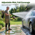 Expandable Garden Hose 50FT - Green - Stretches to 3x Length, 10 Function Nozzle plus Mist Nozzle, 1/2 and 3/4 BSP