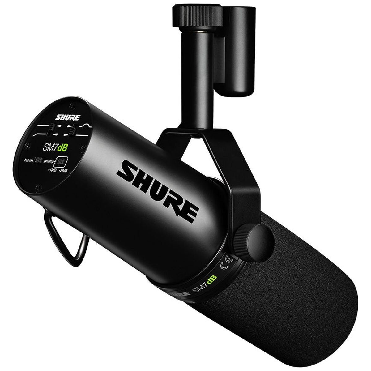 Shure Professional Dynamic Vocal Microphone - Integrated Preamp, Cardioid Pattern, Pop Filter - SHR-SM7DB