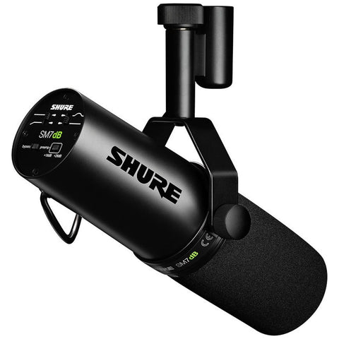 Shure Professional Dynamic Vocal Microphone - Integrated Preamp, Cardioid Pattern, Pop Filter - SHR-SM7DB