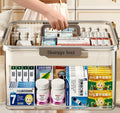 Extra-Large Medicine Storage Box - Double-Layer with Handles