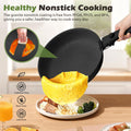 Detachable Handle Cookware Set 20 Piece - Black - Nonstick Granite Coating, PFOA and PFOS Free, Induction Ready