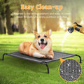 Cooling Elevated Dog Bed - Grey, Large 107 x 80 x 20cm - Breathable Textilene Mesh, Washable, Holds 60kg