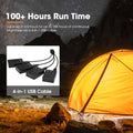 Rechargeable LED Camping Lights 4 Pack - Amber and White - IP66, 100 Hour Run Time, Magnetic Base, SOS Strobe, USB-C