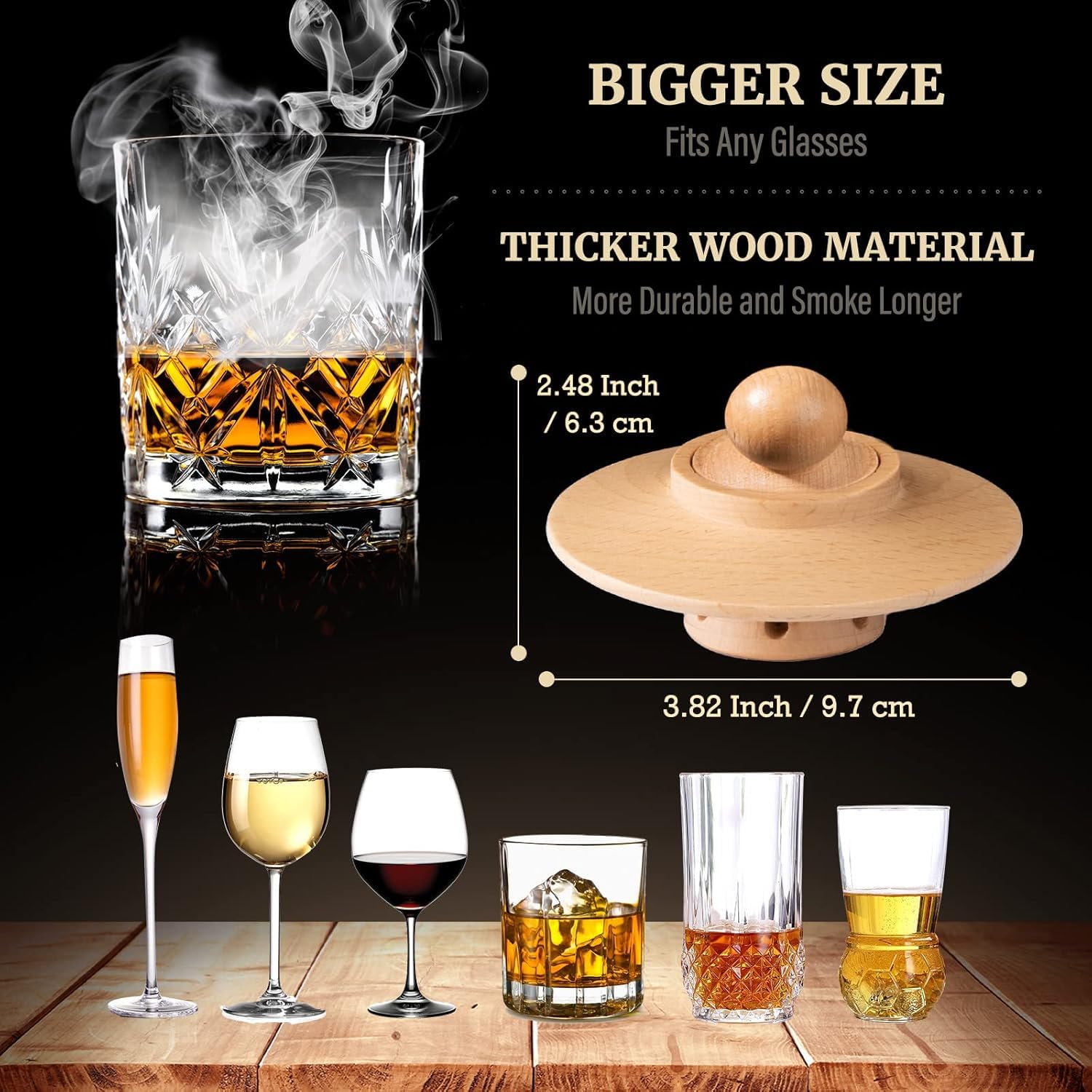 Cocktail Smoker Kit with Torch - Solid Oak