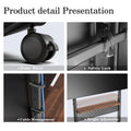 Corner TV Stand on Wheels for 40-85 Inch TVs - Black - Peg Board and Wooden Shelf Storage, Height Adjustable Mount