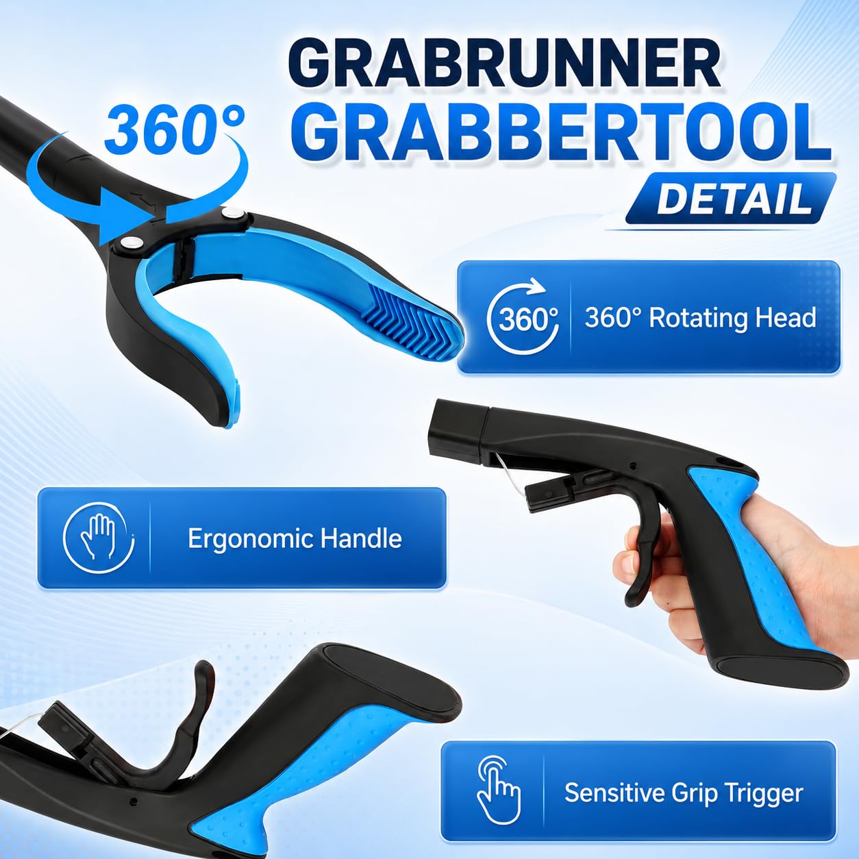 Foldable Grabber Reacher Tool 32" - 2 Pack