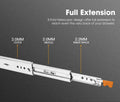 Heavy Duty Locking Drawer Slide - 850-1700mm - 125kg Load, Full Extension, Zinc Coated Steel, Lock In and Lock Out