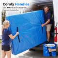 Mattress Bag for Moving and Storage - Double - 120gsm PE Tarp, 8 Heavy Duty Handles, Zip on Three Sides, Water Resistant
