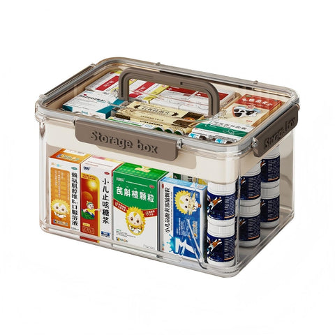 Extra-Large Medicine Storage Box - Double-Layer with Handles