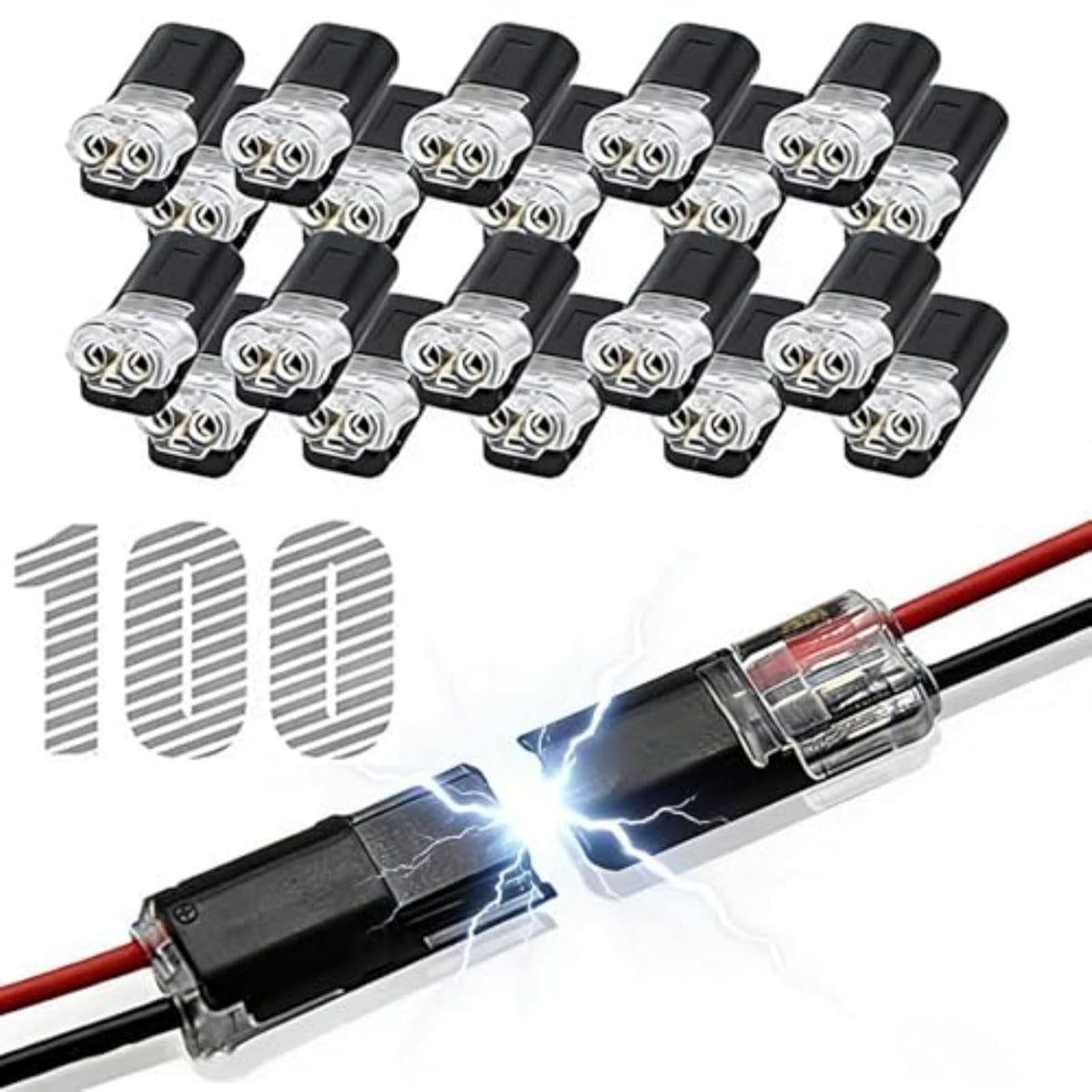 Quick-Connect Wire Connectors 18-22 AWG - 100 Pack