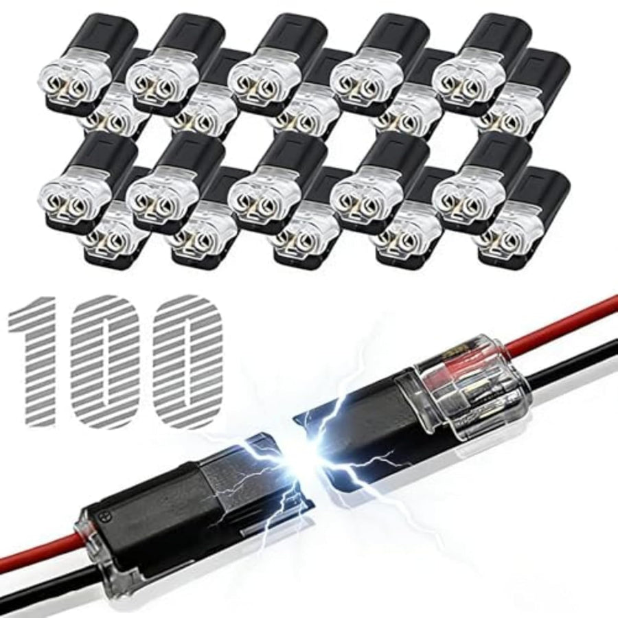Quick-Connect Wire Connectors 18-22 AWG - 100 Pack
