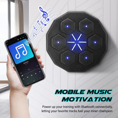 Wall Mounted Music Boxing Machine - Polygon - Bluetooth, Rechargeable, 4-5 Hour Playtime, PU Panel, Mounting Kit