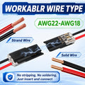 Quick-Connect Wire Connectors 18-22 AWG - 100 Pack