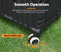 Foldable Camping and Shopping Trolley Cart - Black and White - 70kg Capacity, 360 Degree Locking Wheels, Canopy