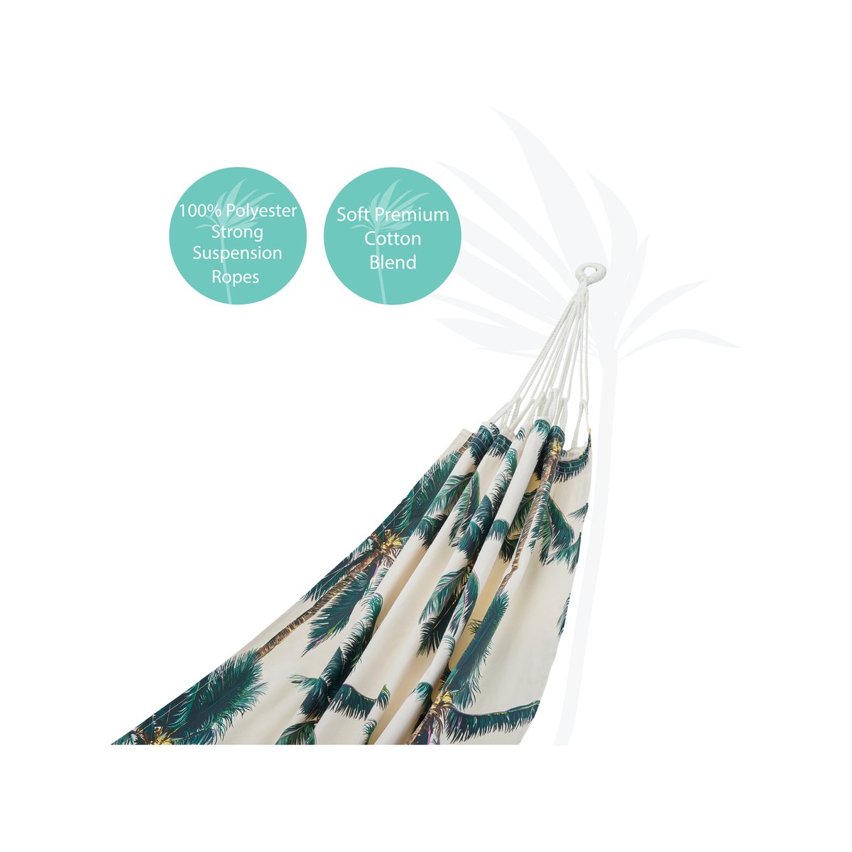 Two Trees King Cotton Hammock - 200cm x 220cm - Soft Durable Fabric