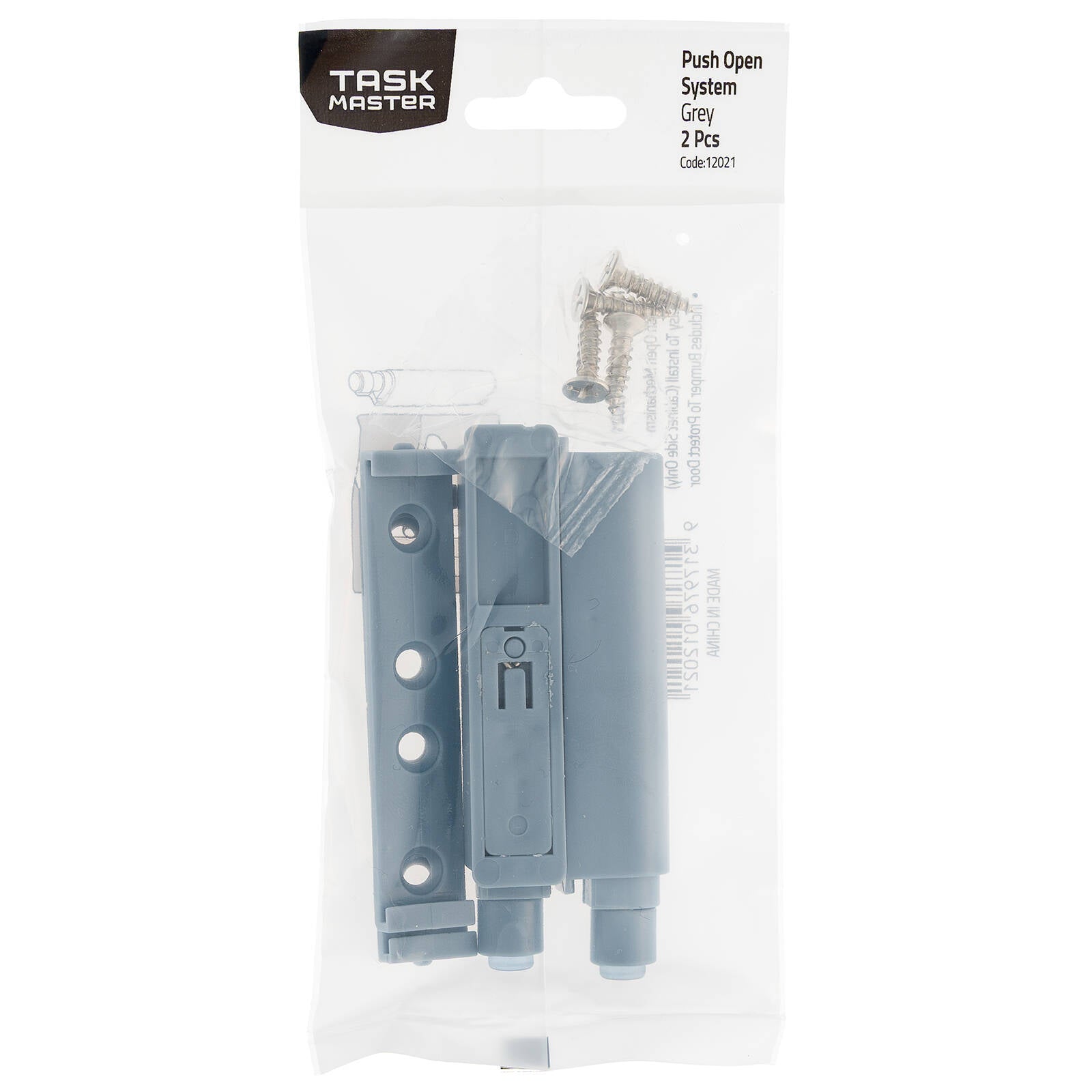 Taskmaster 75mm Push To Open System Plastic 2 Pack