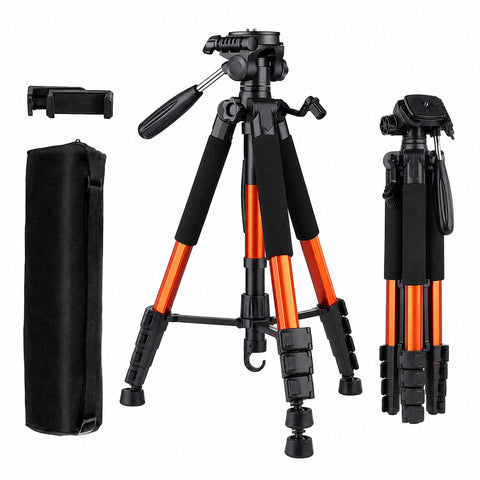 Aluminium Camera Tripod 188cm - Dual Mount, Orange