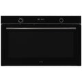 Omega 11 function built-in oven with AirFry - 148L, black glass, Midnight trim, telescopic runners - OBO9011AM
