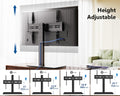 Universal Tabletop TV Stand for 50-80 Inch TVs - Black - Swivel 80 Degrees, 4 Height Settings, Holds 65kg, VESA to 800x6