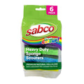 Sabco Clean Heavy Duty Sponge Scourer 6pk - 87mm x 180mm x 107mm - Streak-Free - SuperSaverAU - view 1