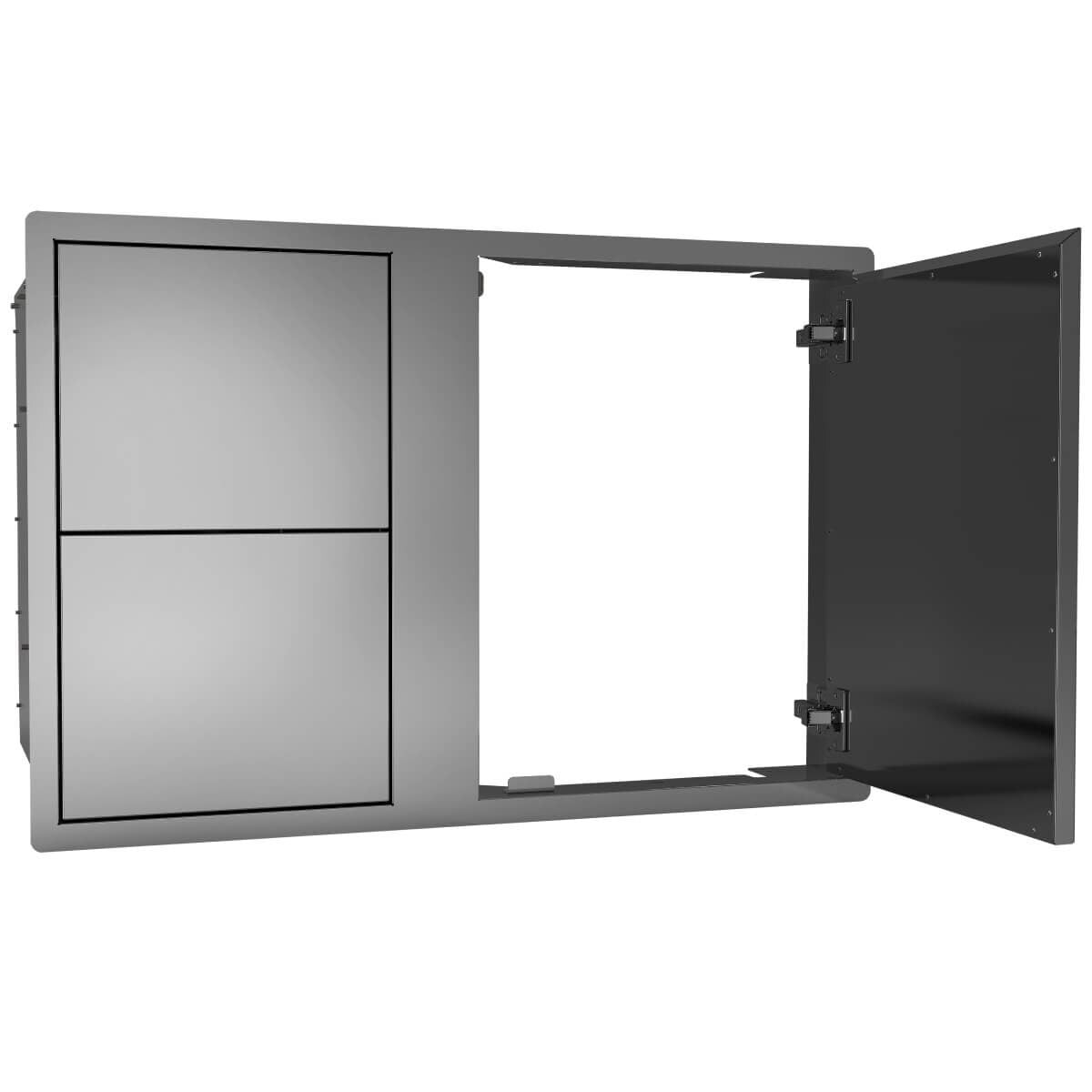 Beefeater Stainless Steel Single Cupboard Door with 2 Drawers - Easy-Glide Drawers - BOC2050SA