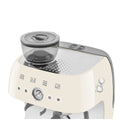 Smeg 50s Style Espresso Machine with Built-in Grinder - 20 Bar, Dual Thermoblock, Cream - EGF03CRAU