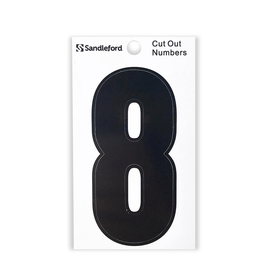 Sandleford 85mm Black Cut Out Self Adhesive House Number 8 - SuperSaverAU - view 1