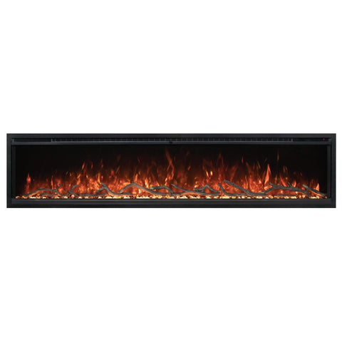 Modern Flames Spectrum 74 Inch Electric Fireplace - Black - Hybrid-FX Flame Technology - SPS-74BAUS