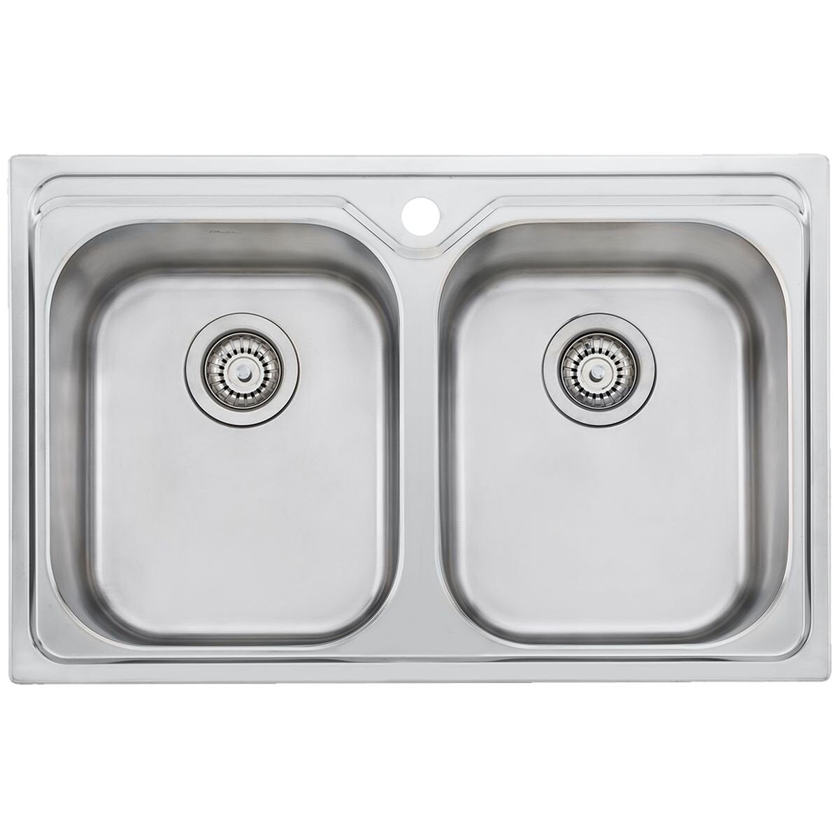 Oliveri Diaz double bowl sink and Essente pull out tap - 316 stainless steel, rear waste - SS31625DZ23TU