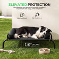Cooling Elevated Dog Bed with Bolster - Black, Large 107 x 80 x 20cm - Textilene Mesh, Steel Frame, Holds 60kg