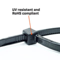 Crescent Black Cable Ties 100 x 2.5mm Nylon UV Resistant 25 Pack - SuperSaverAU - view 4