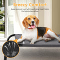 Cooling Elevated Dog Bed - Grey, Large 107 x 80 x 20cm - Breathable Textilene Mesh, Washable, Holds 60kg