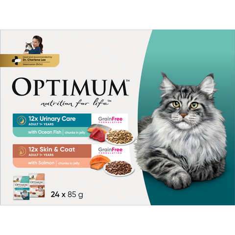 Optimum Adult Cat Wet Food 85g - 24 Pack